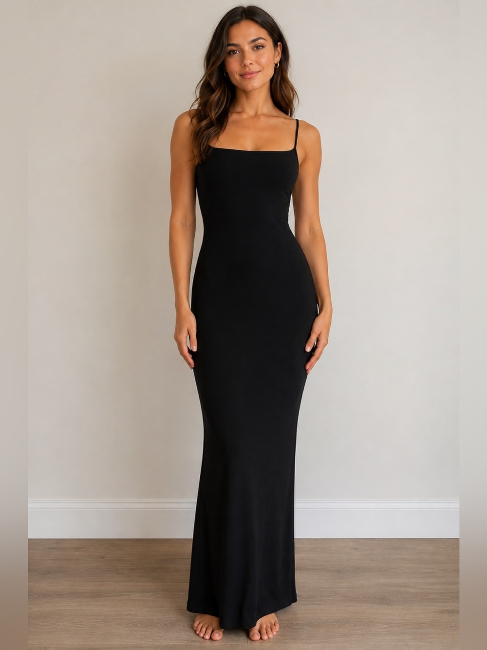 SKIMS Soft Lounge Long Slip Dress | Onyx